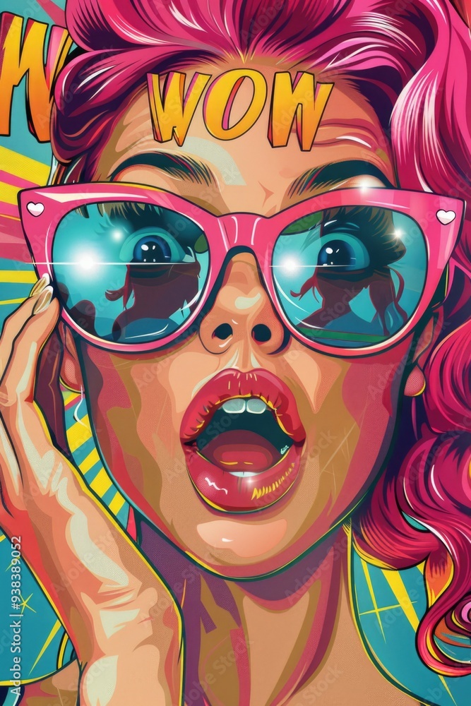 Φωτογραφία A woman with bright pink hair and trendy sunglasses, perfect for creative uses