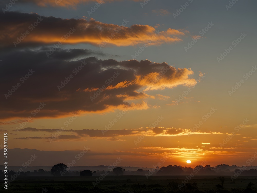 sunset over the mountains