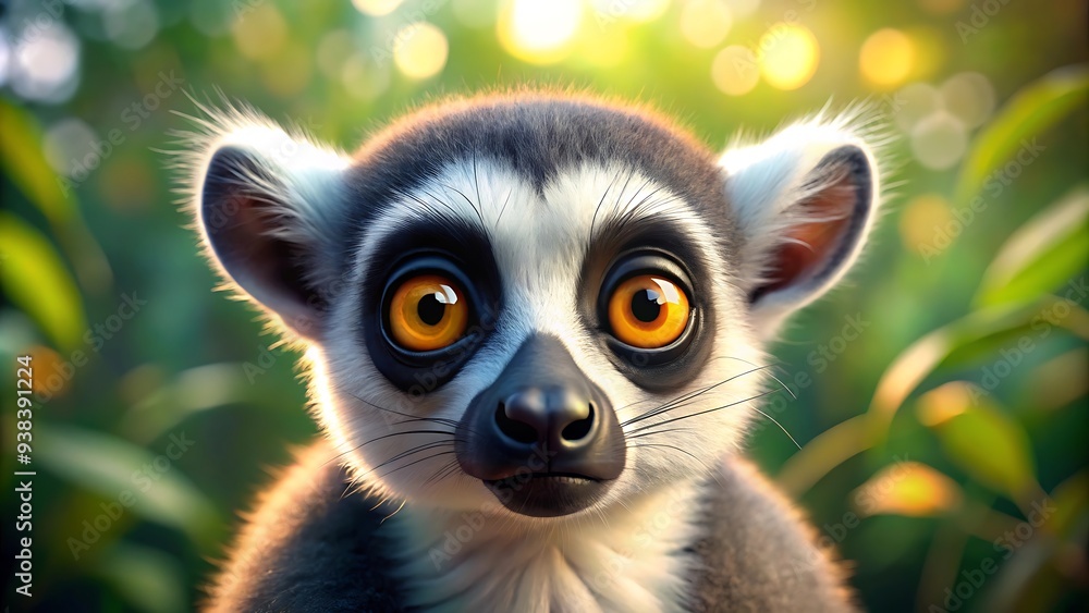 A curious 3D lemur with big, bright eyes, perched against a soft pastel background, perfectly captures the playful nature of these primates. A curious 3D lemur with big, bright eyes, perched against a soft pastel background, perfectly captures the playful nature of these primates.