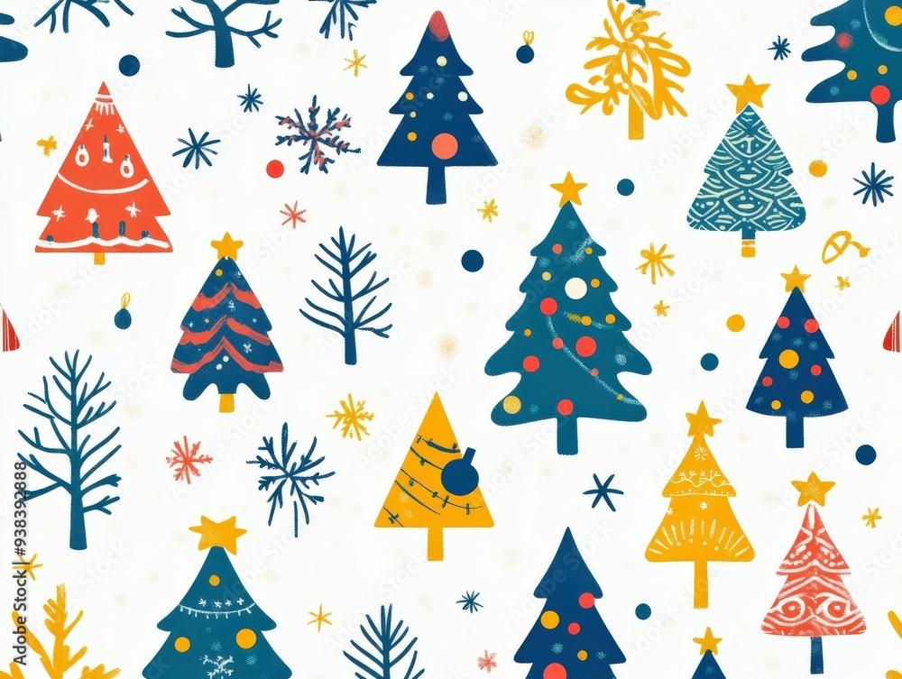 Charming Christmas tree doodle pattern perfect for festive decor Charming Christmas tree doodle pattern perfect for festive decor