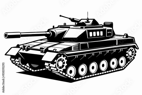 Military tank silhouette vector Illustration