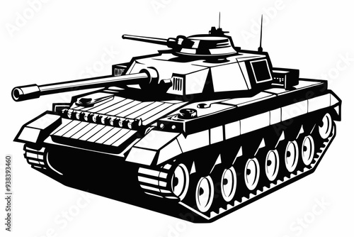 Military tank silhouette vector Illustration