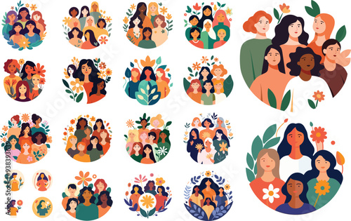 woman vector illustration international person girl day female background banner card design poster feminism happy character holiday flat celebration cartoon march