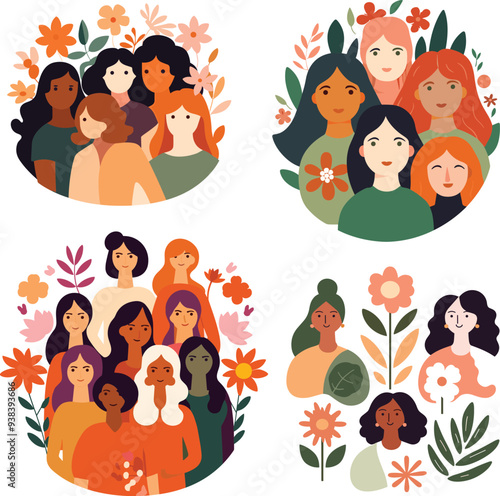 woman vector illustration international person girl day female background banner card design poster feminism happy character concept holiday flat celebration right cartoon