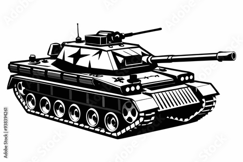 Military tank silhouette vector Illustration