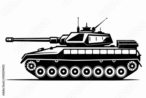 Military tank silhouette vector Illustration