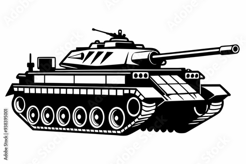 Military tank silhouette vector Illustration