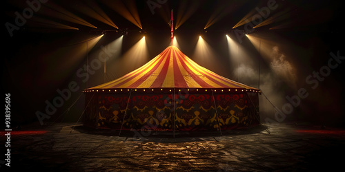 Beautiful circus on a black background photo