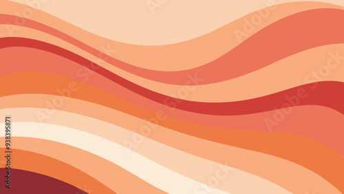 Abstract wave pattern in warm red and orange tones