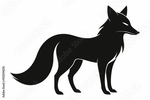 Fox black silhouette vector illustration