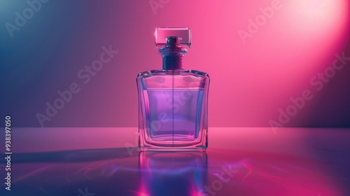 A single perfume bottle sits atop a table, ready for use