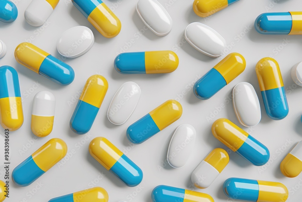 A selection of variously colored tablets arranged neatly on a clean white surface A selection of variously colored tablets arranged neatly on a clean white surface