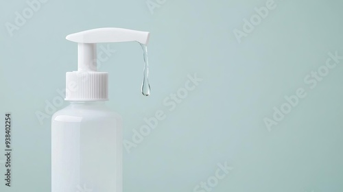 Cleansing gel being dispensed from a bottle, skincare, hydrating wash
