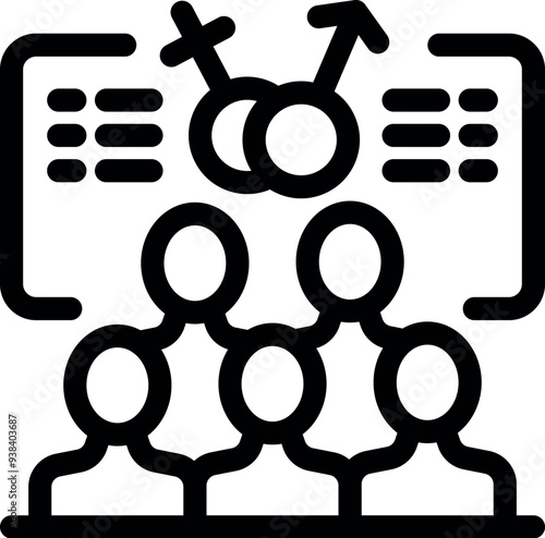 Group of students are attending an online sociology university course about gender studies