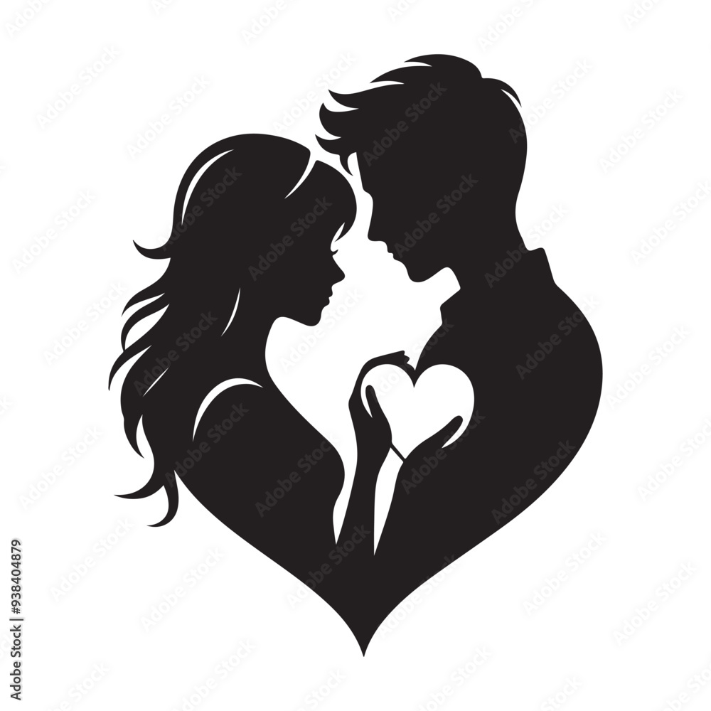 couple love silhouette vector image couple love silhouette vector image