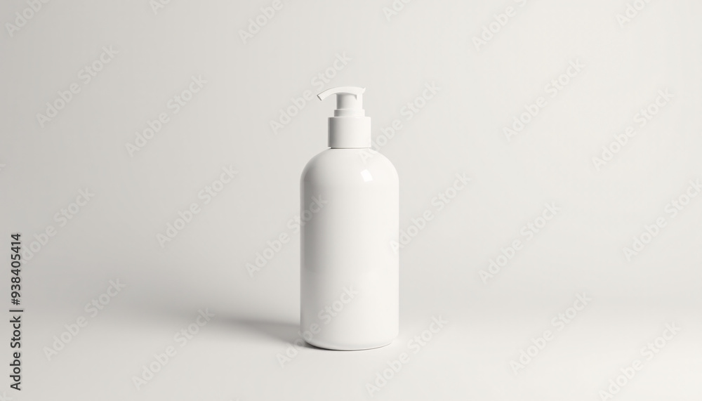 Mock up blank white bottle of skincare lotion Mock up blank white bottle of skincare lotion