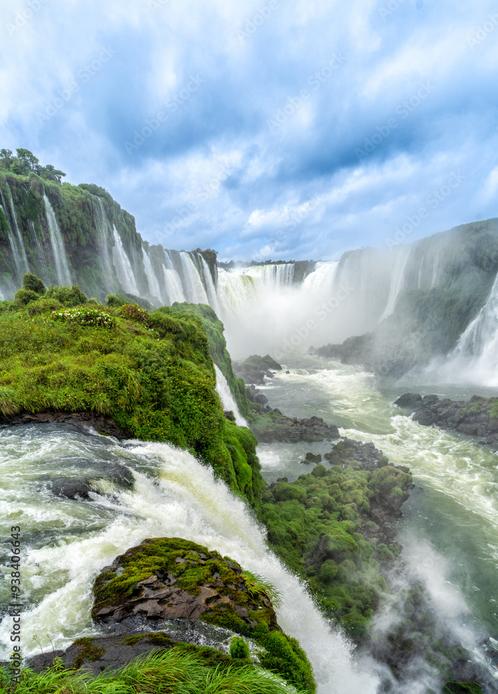 View of world famous Iguasu waterfalls in Brazil. View of world famous Iguasu waterfalls in Brazil.