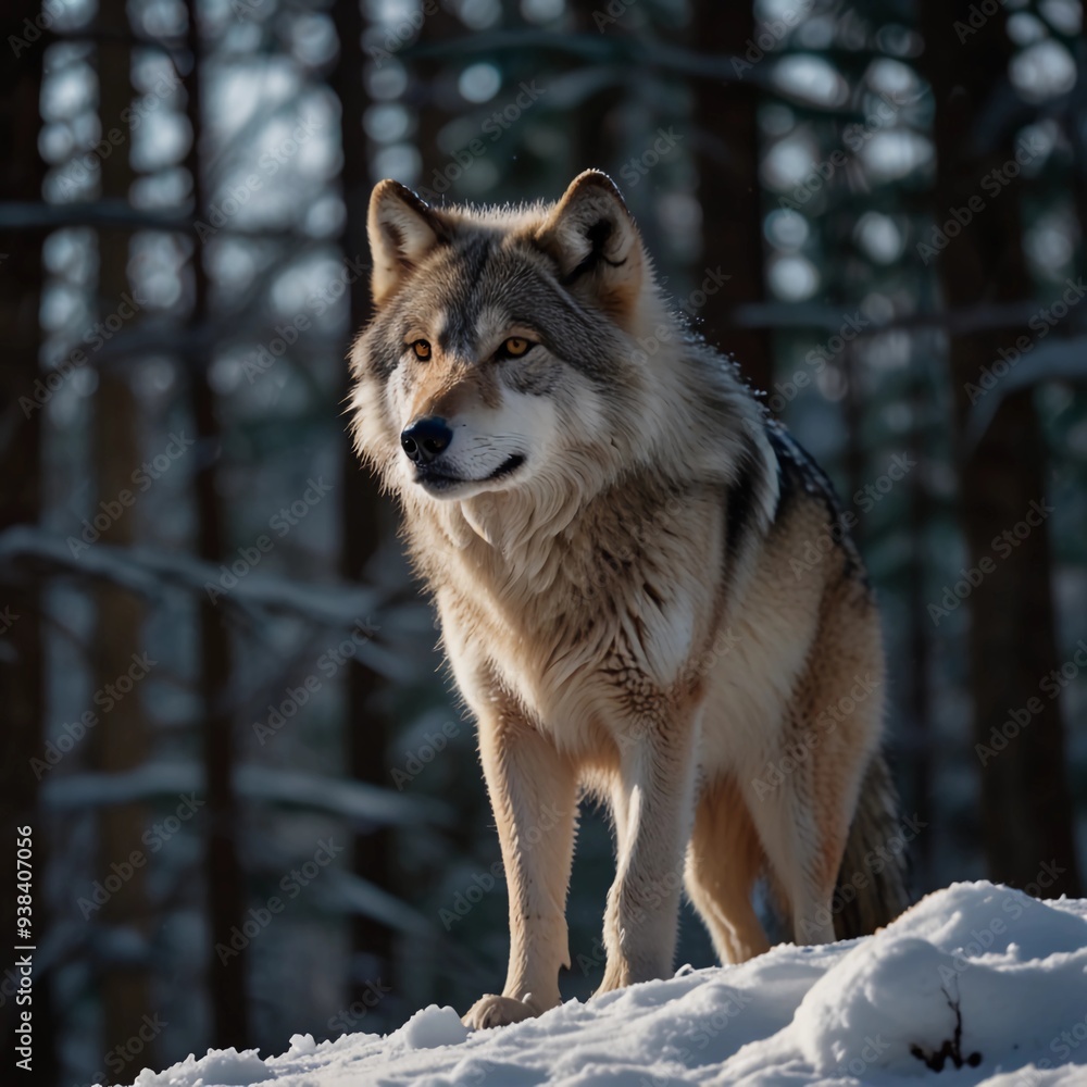Naklejka premium wolf in snow