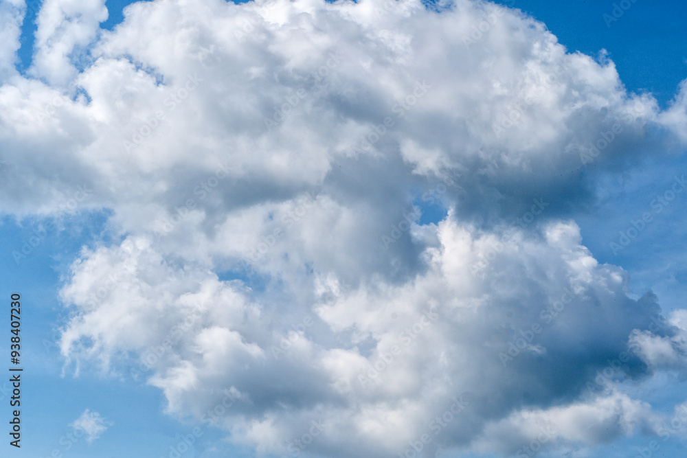 Cloudscape with white fluffy clouds in sky Cloudscape with white fluffy clouds in sky