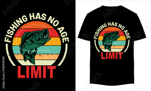 Fishing has no age limit Fishing t shirt design illustration Vector.