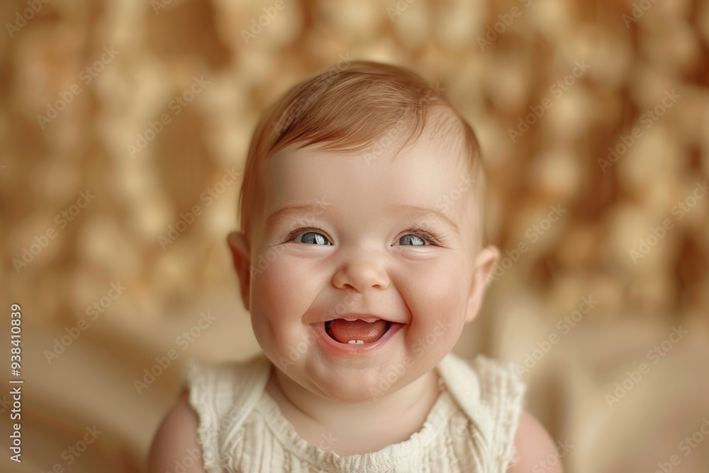 Smiling Happy Baby Portrait with Bokeh Background. Smiling Happy Baby Portrait with Bokeh Background.