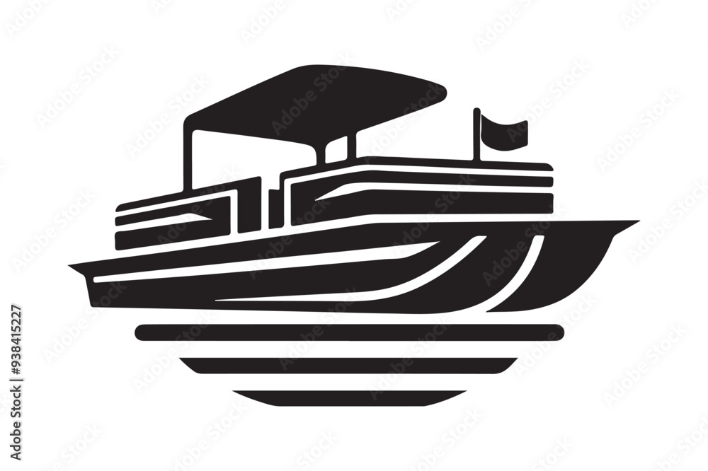 Pontoon Boat Silhouette Vectors: High-Quality Illustrations for Graphic Design Pontoon Boat Silhouette Vectors: High-Quality Illustrations for Graphic Design