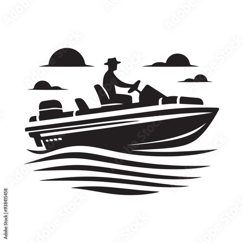 Pontoon Boat Silhouette Vectors: High-Quality Illustrations for Graphic Design