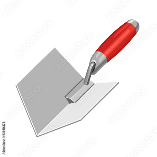 Trowel spatula for internal corners for putty. Vector illustration on white background