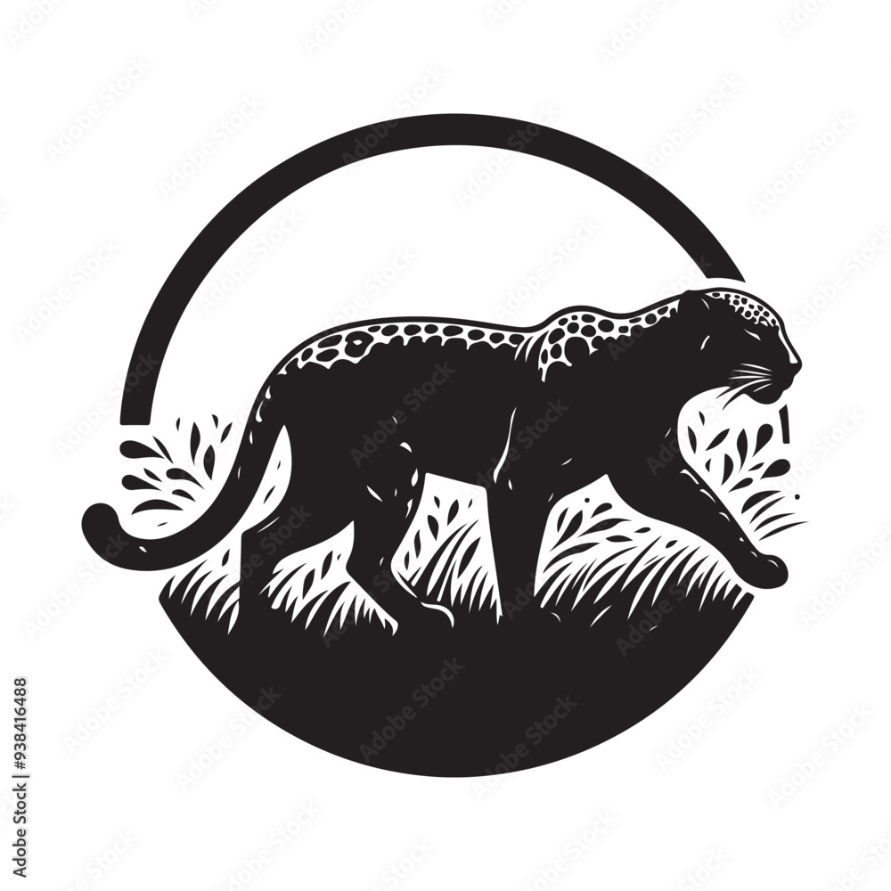 Fototapeta premium leopard silhouette vector