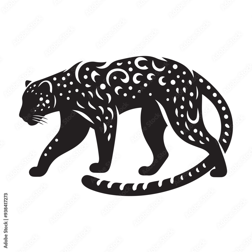 Fototapeta premium leopard silhouette vector