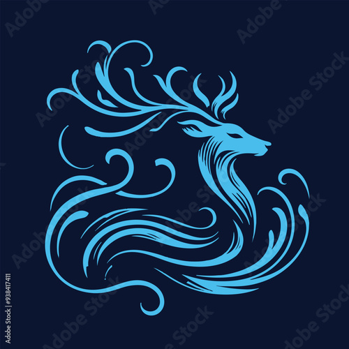 Wallpaper Mural grace in the forest deer vector title illustration vector Torontodigital.ca