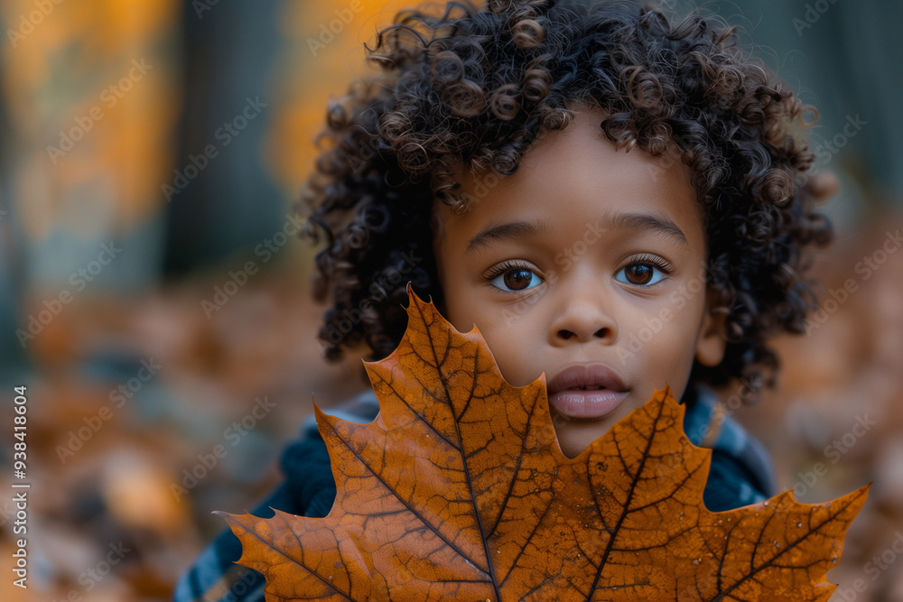 Captivating Autumn Portraits of Children with Fall leaves. Captivating Autumn Portraits of Children with Fall leaves.