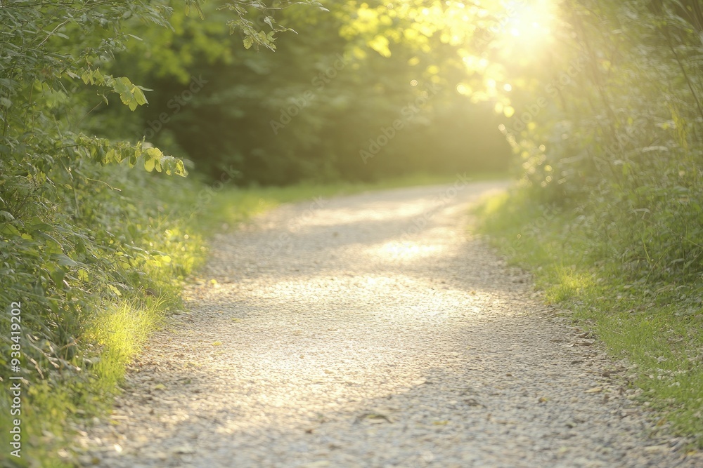 Obraz premium Fleeting shadows dancing on a sunlit path, capturing the essence of fleeting moments
