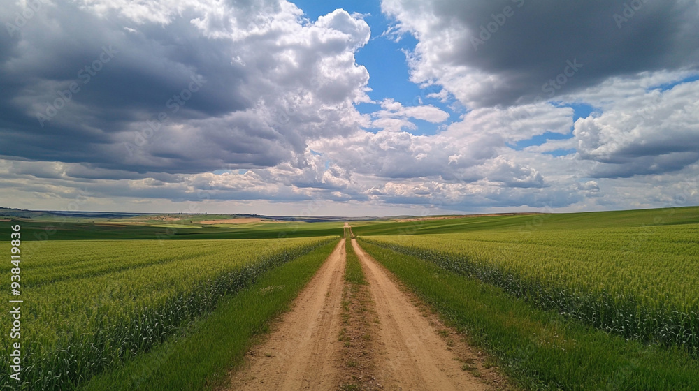 landscape with road and clouds landscape with road and clouds