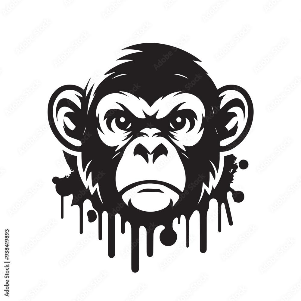 Fototapeta premium monkey face vector t-shirt 