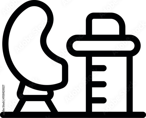 Line icon of a stadiometer, a piece of medical equipment used to measure height
