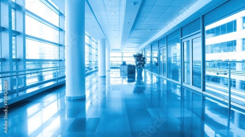 Empty gallery interior with light windows