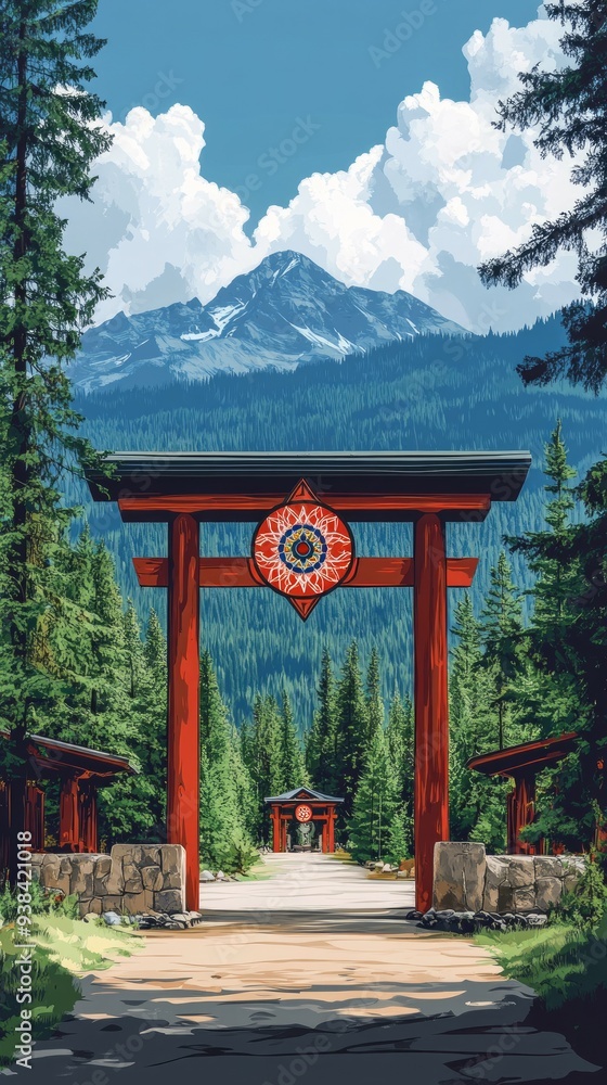 Obraz premium Ananda Chakras Spiritual Retreat Hinduism Religion Spiritual Symbol