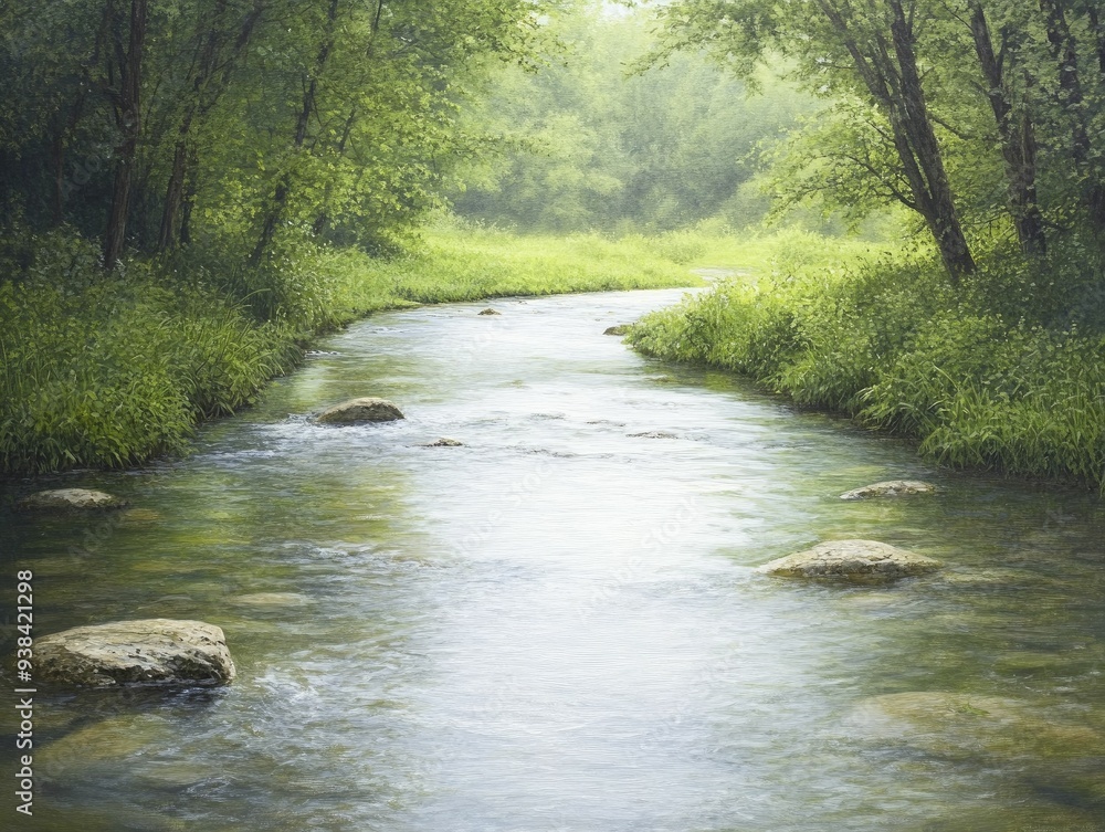 The gentle pulse of a flowing river, inviting reflection and nurturing the soul with clarity The gentle pulse of a flowing river, inviting reflection and nurturing the soul with clarity