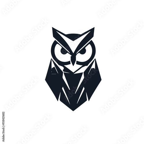 Origami Owl - Paper-folded, simple design vector illustration or silhouette 