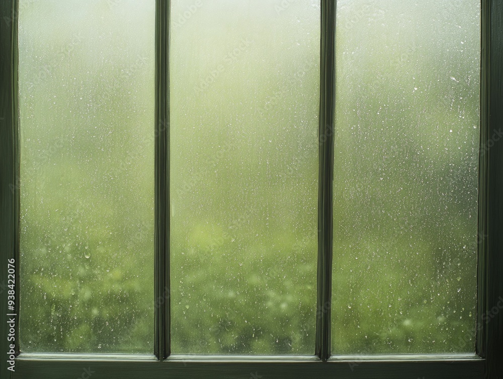 Naklejka premium The gentle patter of rain on the window brings a sense of solace and quiet reflection, inviting moments of tranquility and deep thought.