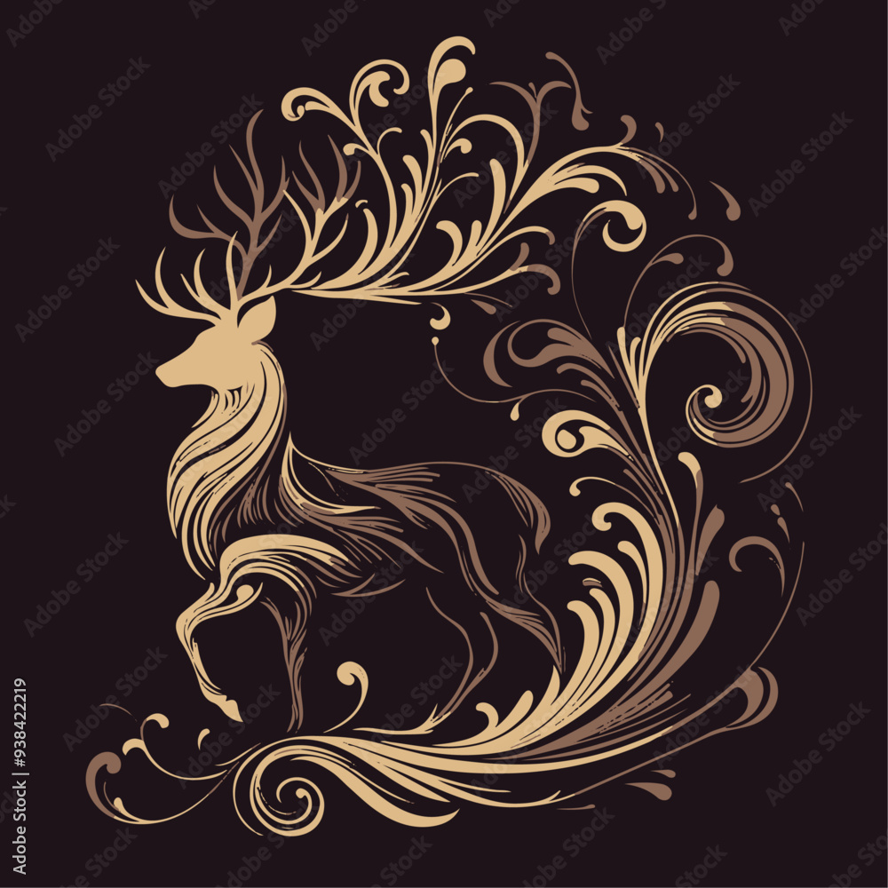 grace in the forest deer vector title illustration vector grace in the forest deer vector title illustration vector