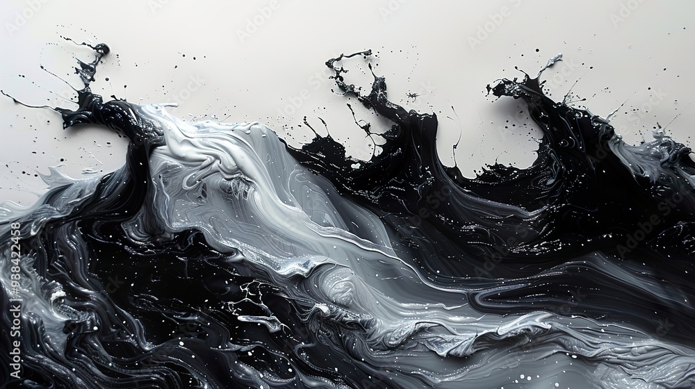 Abstract Black and White Fluid Art: A Study in Contrast Abstract Black and White Fluid Art: A Study in Contrast