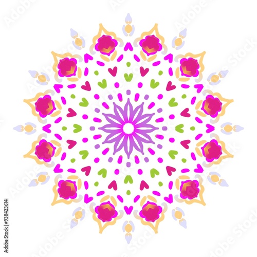 Vibrant Mandala with Bold Colors photo