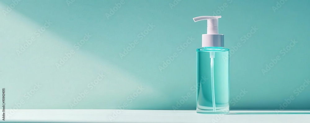 Facial foam bottle with a clear, sleek design, beauty packaging, modern and clean Facial foam bottle with a clear, sleek design, beauty packaging, modern and clean
