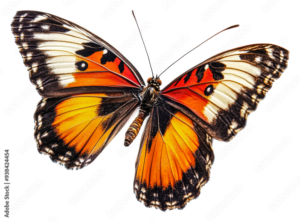 PNG Colorful butterfly resting with wings spread wide PNG Colorful butterfly resting with wings spread wide