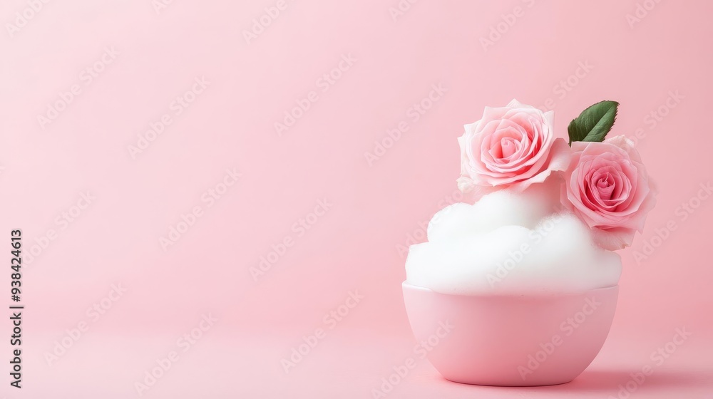 Facial foam with a subtle rose fragrance, luxurious skincare, elegant and aromatic Facial foam with a subtle rose fragrance, luxurious skincare, elegant and aromatic