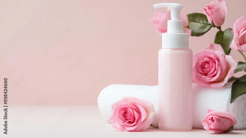 Facial foam with a subtle rose fragrance, luxurious skincare, elegant and aromatic Facial foam with a subtle rose fragrance, luxurious skincare, elegant and aromatic
