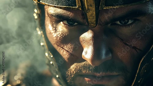warrior portrait, gladiator close up