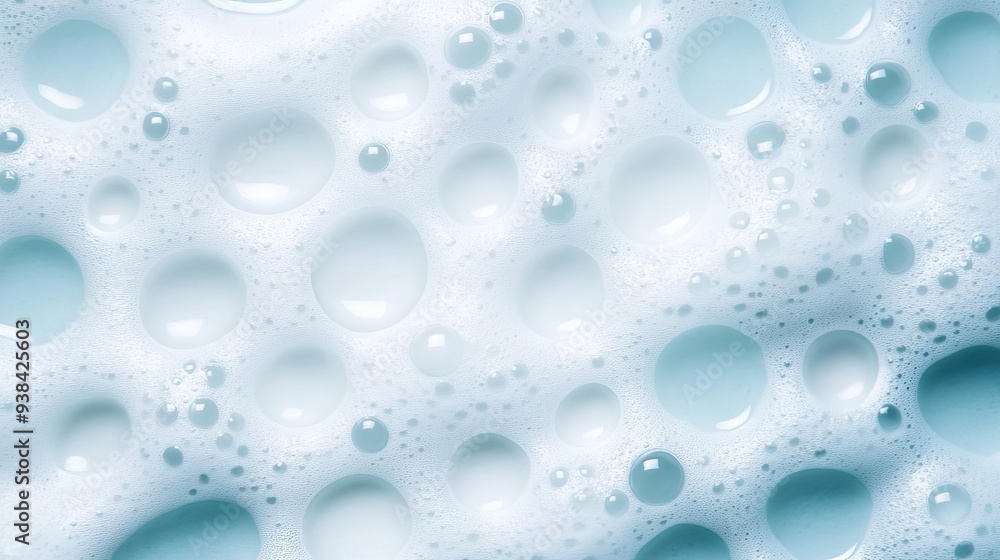 Soft, creamy bubbles of facial foam on the skin, hydrating skincare, smooth and clean Soft, creamy bubbles of facial foam on the skin, hydrating skincare, smooth and clean